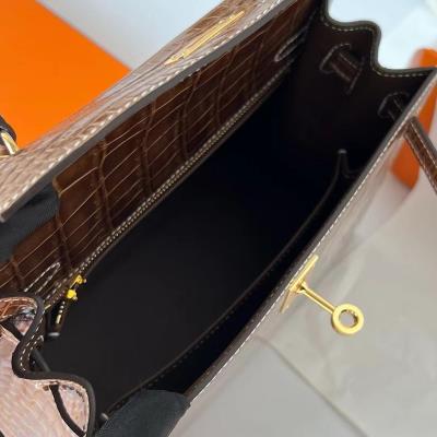 wholesale quality hermes kelly 25 porosus shiny miel crocodile ghw